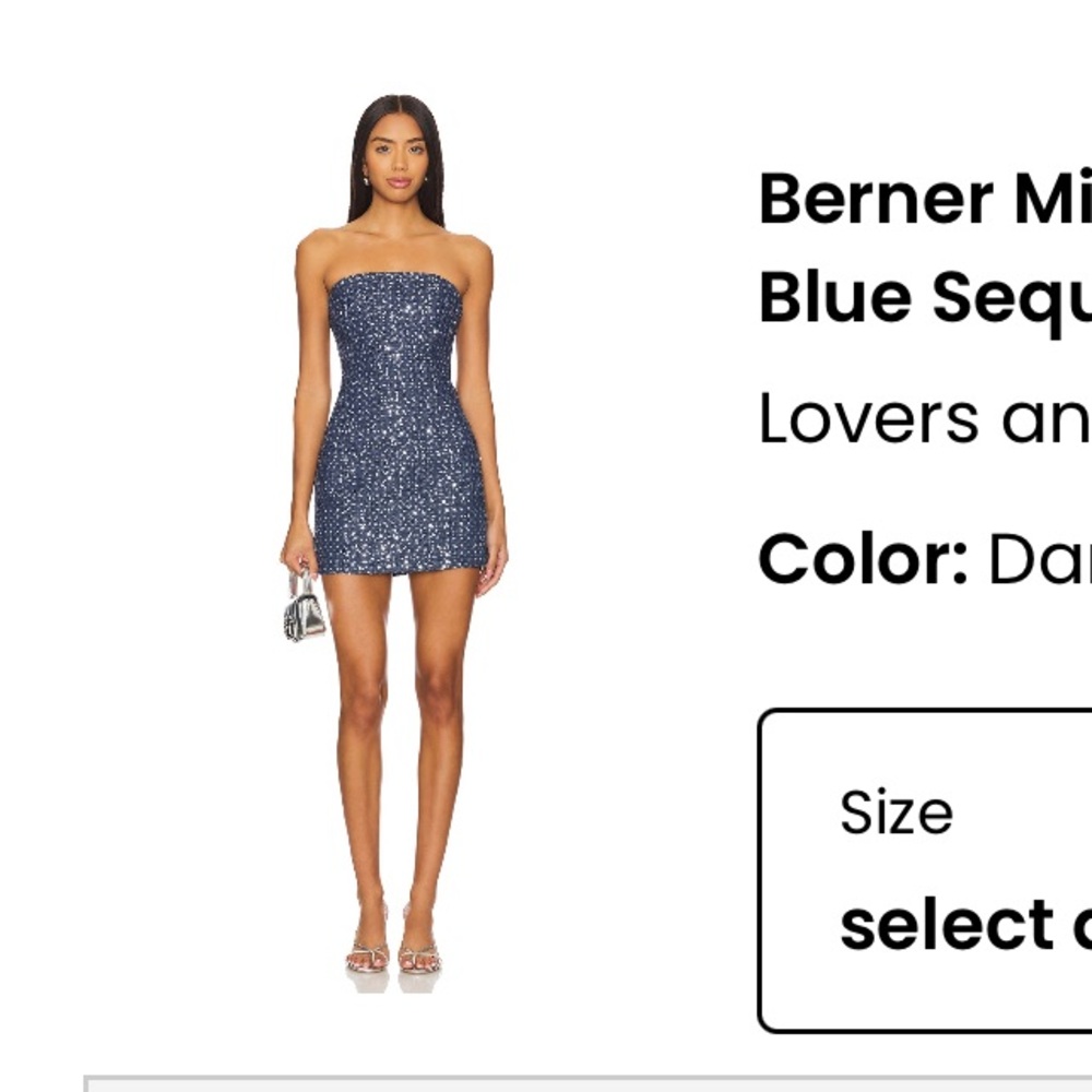 Lovers + Friends Blue Sequin Strapless Bodycon Dress